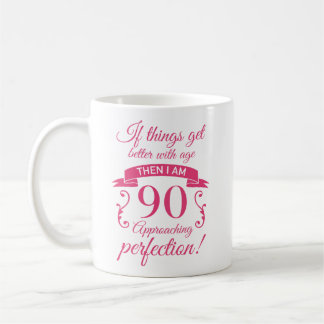 Lönsam 90:e födelsedag "Perfektion" Kaffemugg