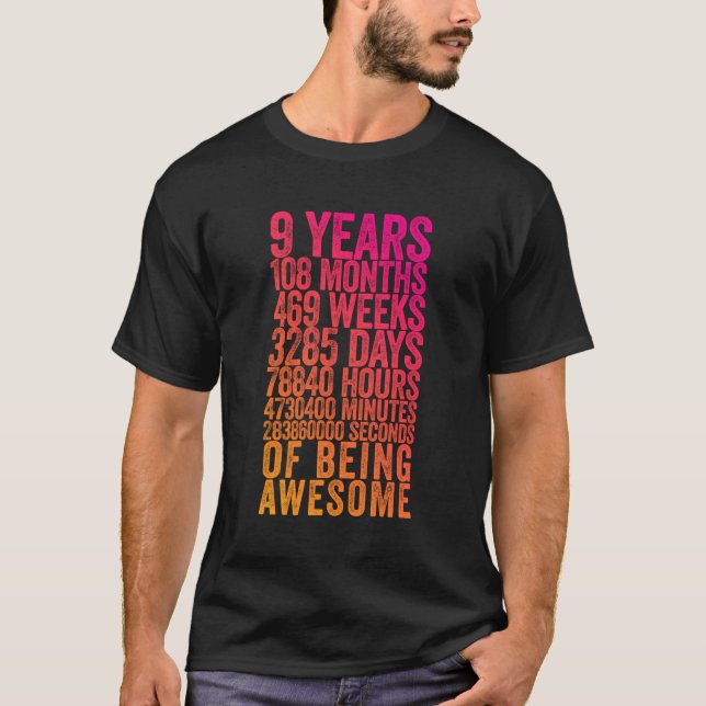 Lönsam 9:e födelsedagshytten Gold Meter Funny 9 år T Shirt (Framsida)