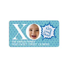 Lönsam adressetikett för fotoreturadress med medde