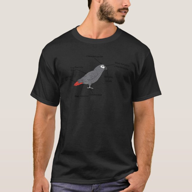 Lönsam afrikansk Grått Parrot Anatomy Graphic Wome T Shirt (Framsida)