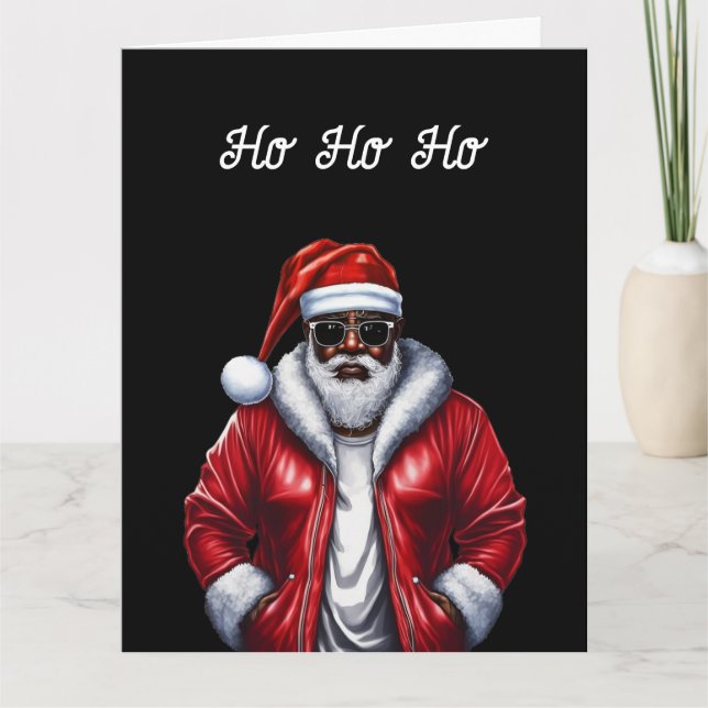 Lönsam afrikansk svart jultomten kort (Framsida)