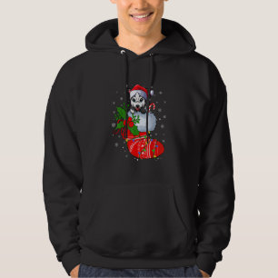 Lönsam Alaska Malamute Hund i julsockel Sant Hoodie