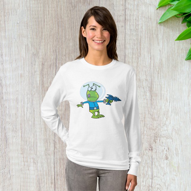 Lönsam Alien med Ray Gun Sci-Fi Space Invader T Shirt (Skapare uppladdad)
