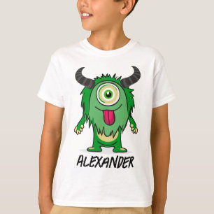 Lönsam Alien One Öga Grönt Monster Tecknad T Shirt