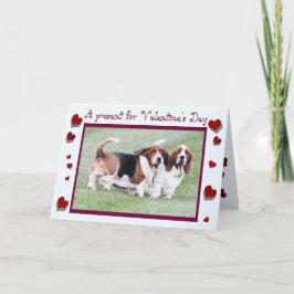 Lönsam "Alla hjärtans dag"-kort med basset & Heart Helgkort