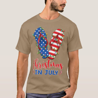Lönsam amerikansk Flagga Flinflip flops Julafton L T Shirt