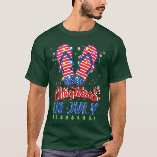Lönsam amerikansk Flagga Flinflip flops Julafton L T Shirt