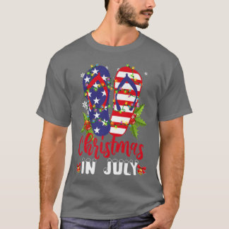 Lönsam amerikansk Flagga Flinflip flops Julafton L T Shirt