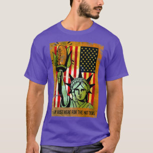 Lönsam amerikansk Flagga här för Hetten Hundar 4:e T Shirt
