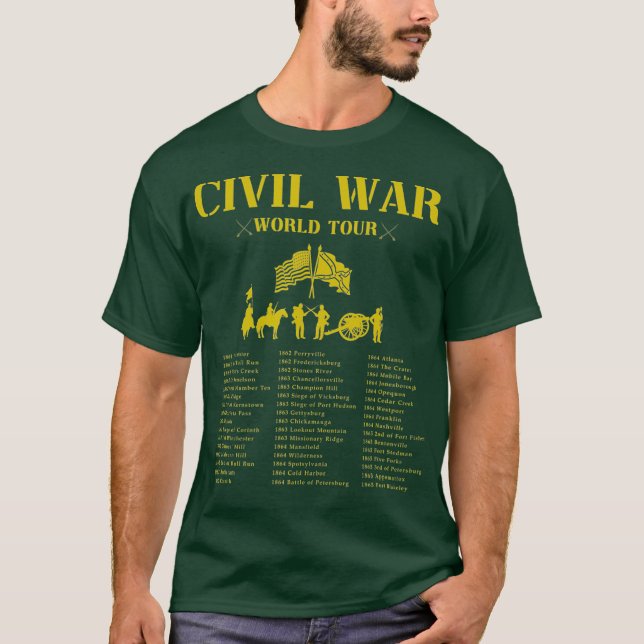 Lönsam amerikansk Tour-historik för civil Krig T Shirt (Framsida)