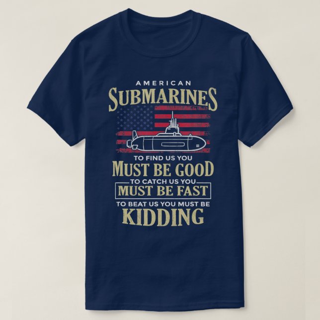 Lönsam amerikansk ubåtsoffert för ett veteransubm t shirt (Design framsida)