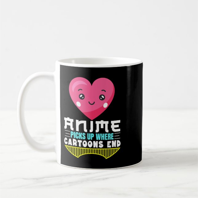 Lönsam Anime Quote Anime Plockor upp där Tecknader Kaffemugg (Vänster)