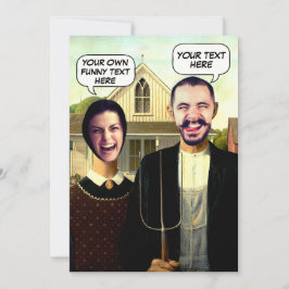 Lönsam Anpassningsbar American Gothic Ansikte i Hå Inbjudningar