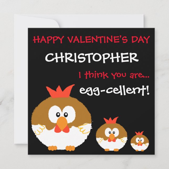 Lönsam Anpassningsbar Personlig Chicken Valentines Kort (Framsida)
