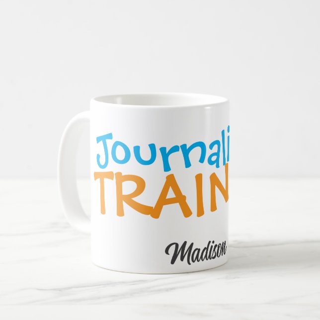 Lönsam Anpassningsbar Yrke Namn Blue Orange Kaffemugg (Framsida vänster)