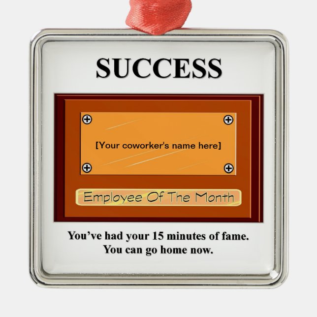 Lönsam anställd för den månad då ditt namn spelas  julgransprydnad metall (Framsidan)