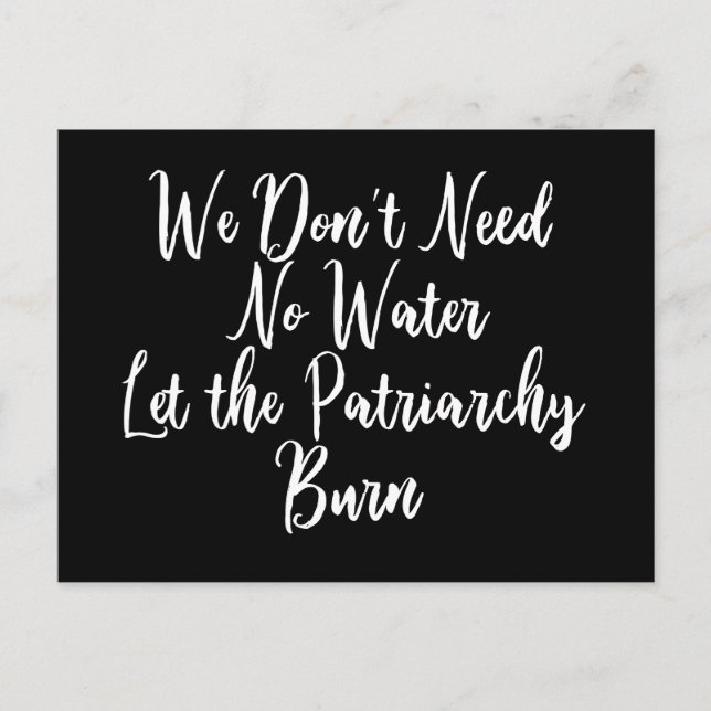 Lönsam antipatriarkisk feministisk kvinnocitat vykort (Framsida)