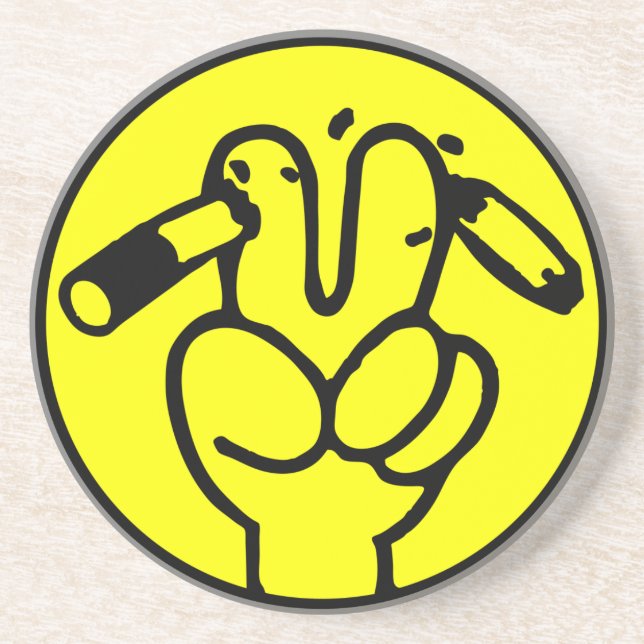 Lönsam antirökning ⚠ thai-tecken ⚠ underlägg sandsten (Framsidan)