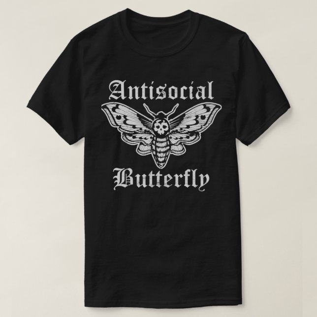 Lönsam antisocial fjäril-introduktion Distress De T Shirt (Design framsida)