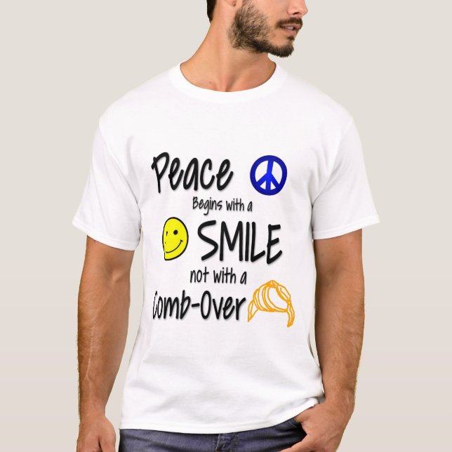 Lönsam antitrumpComb-over-design T Shirt (Framsida)