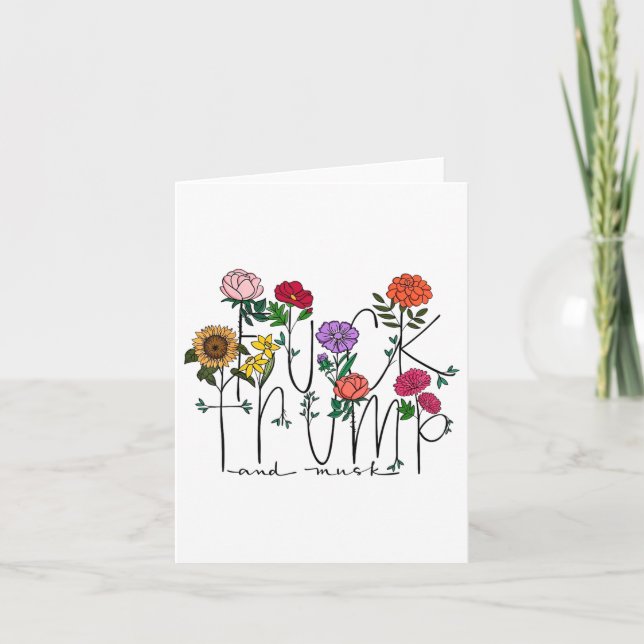 Lönsam antitrumpunta Blommigtar, blomma antitrump  Kort (Framsida)