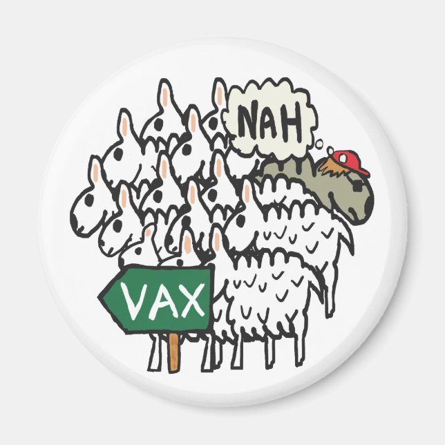 Lönsam antivaxfår magnet (Framsidan)