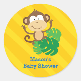 Lönsam apa i Jungle Personlig Sticker Runt Klistermärke