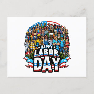 Lönsam arbetsdag i Lycklig, den amerikanska arbets Helg Vykort