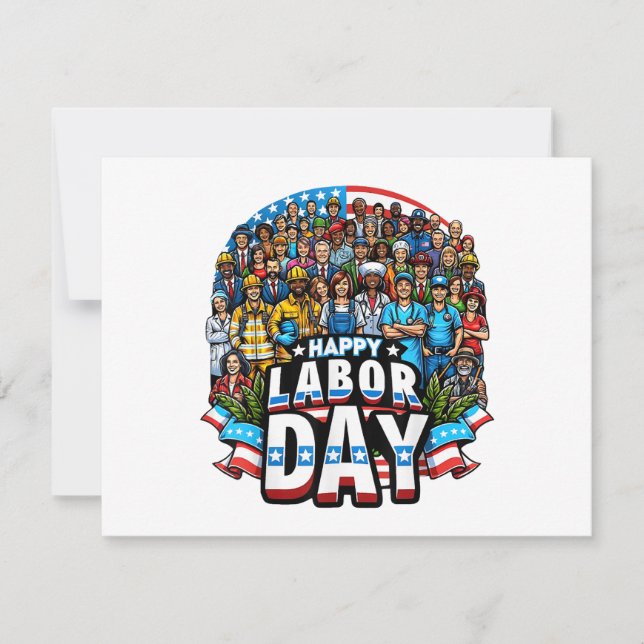 Lönsam arbetsdag i Lycklig, den amerikanska arbets Julkort (Framsida)