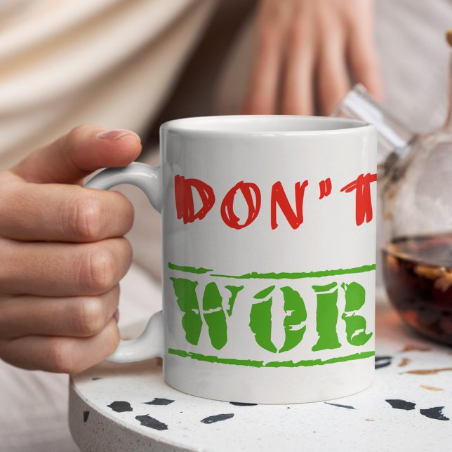 Lönsam arbetsoffert stressar inte arbete mindre kaffemugg (Skapare uppladdad)