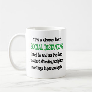 Lönsam arbetsplats Social Avstånd Kaffemugg