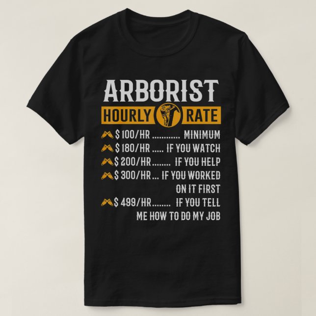 Lönsam arborist ger arboristisk timtaxa t shirt (Design framsida)