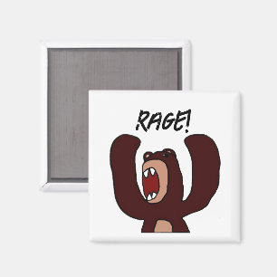 Lönsam Arg Bear Tecknad - Stressat ut Magnet