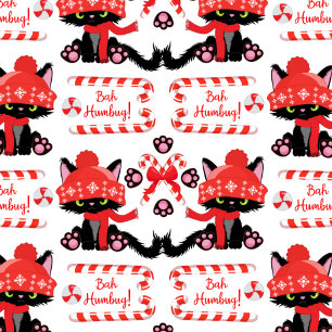 Lönsam Arg Black Twin Cats "Bah Humbug" Presentpapper