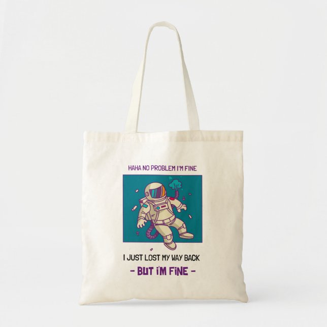 Lönsam Astronaut-Borttappad I rymden är jag Bra Tygkasse (Framsidan)