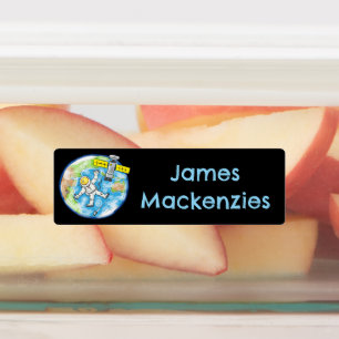 Lönsam astronaut i personligen tecknad i rymden klistermärke