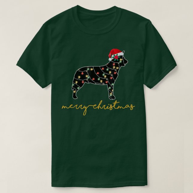 Lönsam australisk Cattle Hund Träd jul Ljus T Shirt (Design framsida)