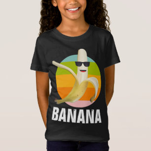 Lönsam Banana med solglasögon Retro Design Frukt T Shirt