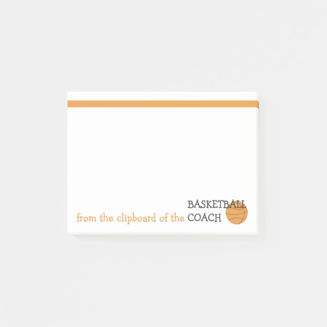Lönsam Basketball Coach Clipboard of Text Template Post-it Block (Framsida)