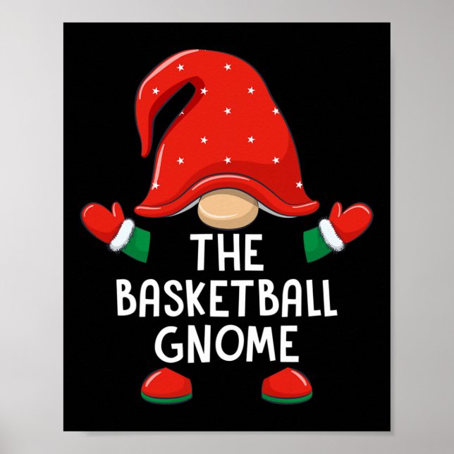 Lönsam Basketball Gnome-julmatchningsfamilj B Poster (Framsidan)