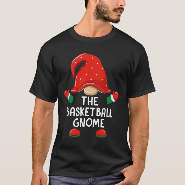 Lönsam Basketball Gnome-julmatchningsfamilj B T Shirt (Framsida)