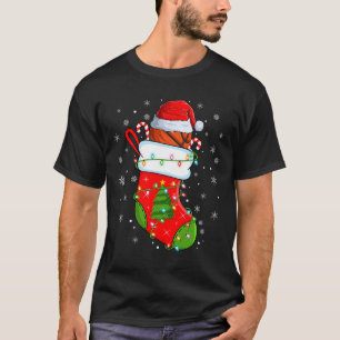 Lönsam basketboll i julklapp Santa Ljus X T Shirt