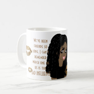 Lönsam bästa vän BAD INFLUENCE Caricature Black Kaffemugg