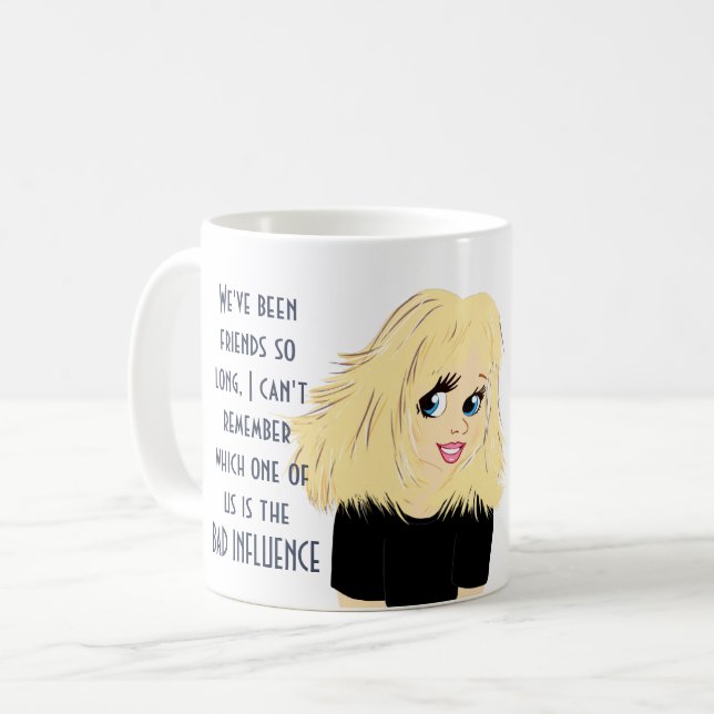 Lönsam bästa vän BAD INFLUENCE Caricature Gift Kaffemugg (Framsida vänster)