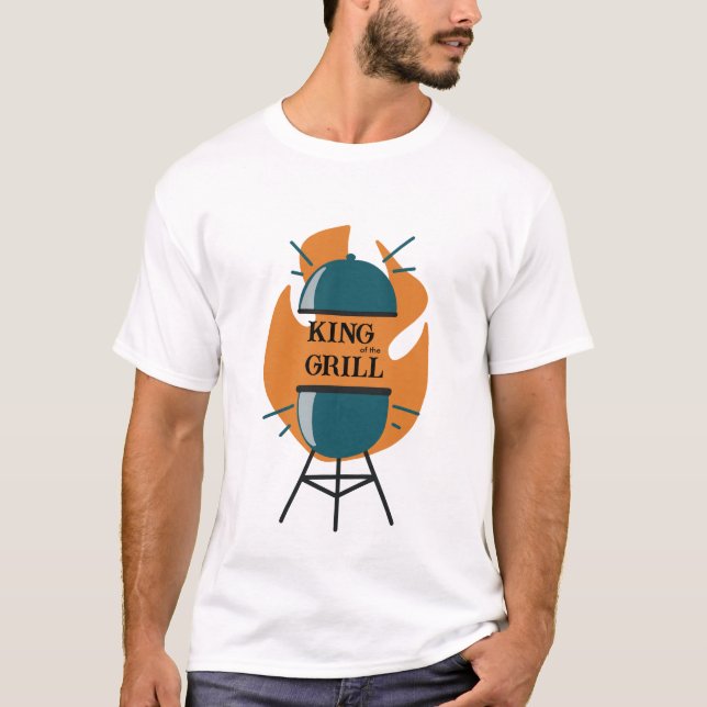 Lönsam BBQ Kung i Grill Fars dag T Shirt (Framsida)