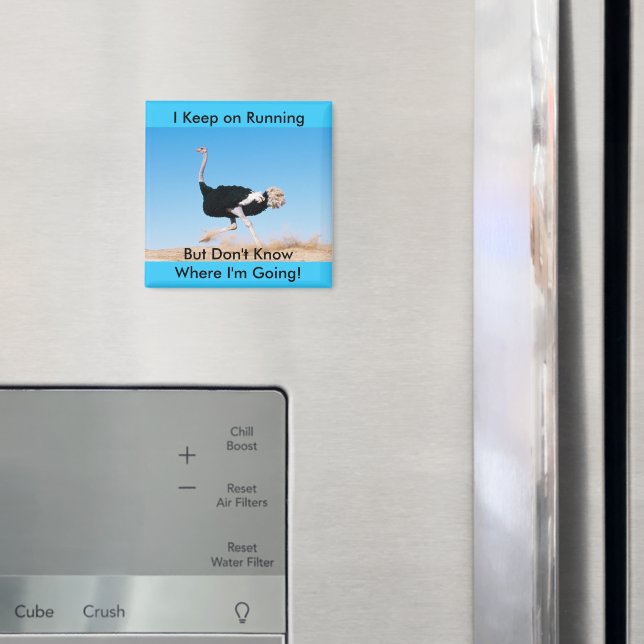 Lönsam Behålla på körning av fotfoto från Ostrich Magnet (In Situ (Fridge))