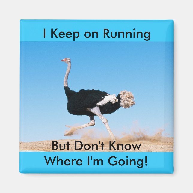 Lönsam Behålla på körning av fotfoto från Ostrich Magnet (Framsidan)