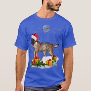 Lönsam belgisk Malinois Hund jul Ljus Santa T Shirt