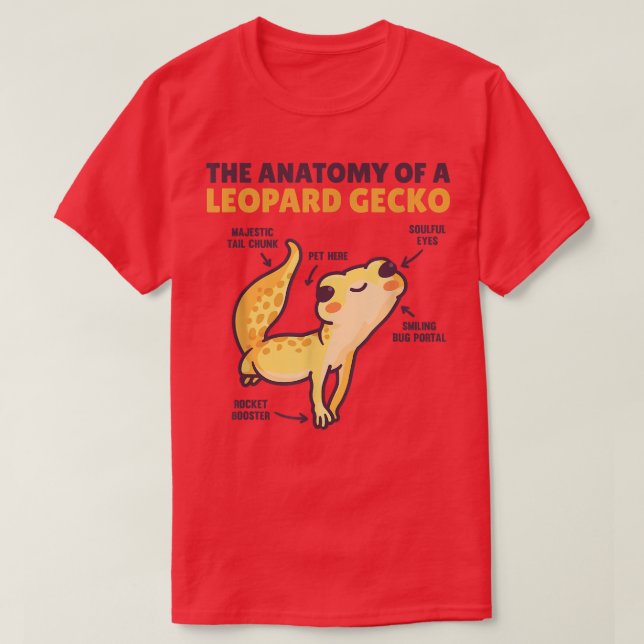 Lönsam beräkning av en leopard gecko anatomi på g t shirt (Design framsida)