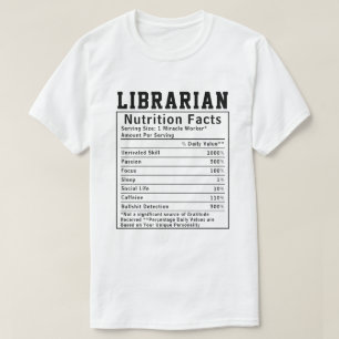 Lönsam bibliotekarie Nutrition Facts Employee T Shirt